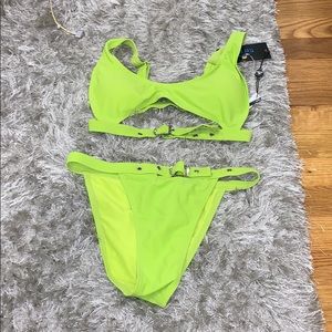 fashion nova lime green bathing suit